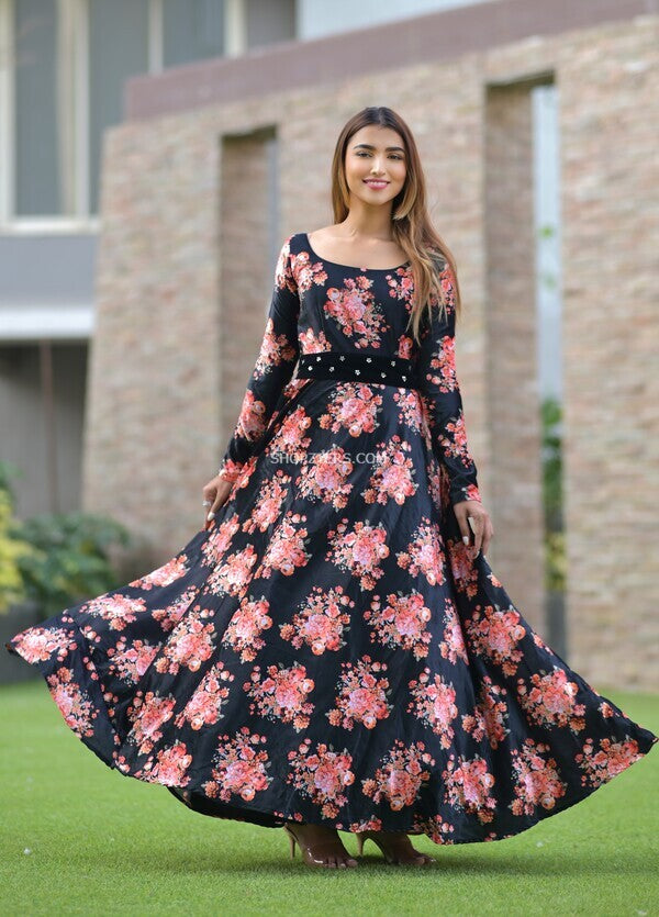 Anarkali Gowns, Fashionable Printed Gown, Trendy Gown, Designer Gown,  Partywear Gown And WeddingWear Gown, Heavy Quality